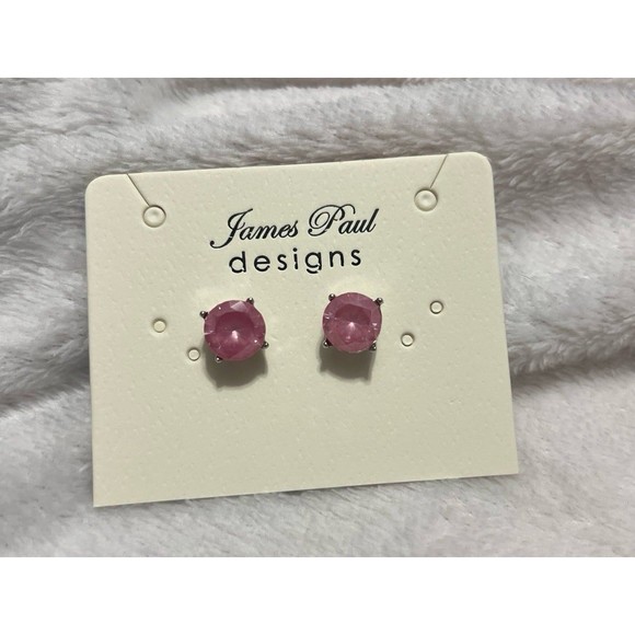 Beautiful , pink cubic zirconia post earrings - Picture 1 of 2